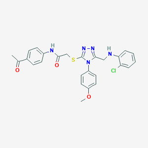 N-(4-acetylphenyl)-2-{[5-[(2-chloroanilino)methyl]-4-(4-methoxyphenyl)-4H-1,2,4-triazol-3-yl]sulfanyl}acetamide