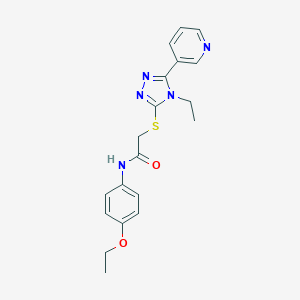 molecular formula C19H21N5O2S B419513 N-(4-ethoxyphenyl)-2-{[4-ethyl-5-(pyridin-3-yl)-4H-1,2,4-triazol-3-yl]sulfanyl}acetamide CAS No. 333331-38-7