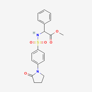 molecular formula C19H20N2O5S B4195204 Methyl ({[4-(2-oxopyrrolidin-1-yl)phenyl]sulfonyl}amino)(phenyl)acetate 