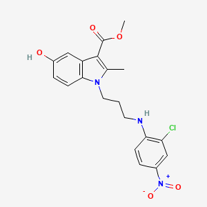 molecular formula C20H20ClN3O5 B4195223 Methyl 1-[3-(2-chloro-4-nitroanilino)propyl]-5-hydroxy-2-methylindole-3-carboxylate 