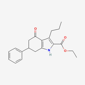 molecular formula C20H23NO3 B4195313 ethyl 4-oxo-6-phenyl-3-propyl-4,5,6,7-tetrahydro-1H-indole-2-carboxylate 