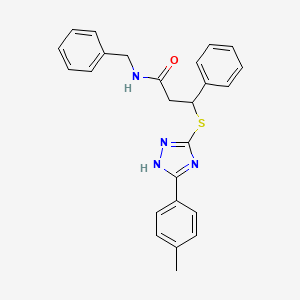 molecular formula C25H24N4OS B4195427 N-benzyl-3-{[3-(4-methylphenyl)-1H-1,2,4-triazol-5-yl]thio}-3-phenylpropanamide 