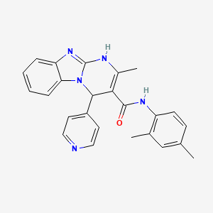 molecular formula C25H23N5O B4195563 N~3~-(2,4-DIMETHYLPHENYL)-2-METHYL-4-(4-PYRIDYL)-1,4-DIHYDROPYRIMIDO[1,2-A][1,3]BENZIMIDAZOLE-3-CARBOXAMIDE 