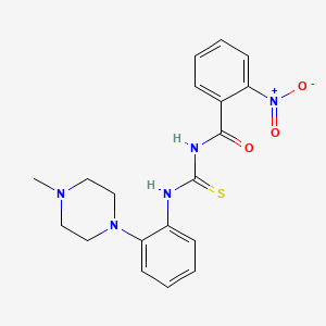 molecular formula C19H21N5O3S B4195695 N-[[2-(4-methylpiperazin-1-yl)phenyl]carbamothioyl]-2-nitrobenzamide 