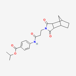 molecular formula C22H26N2O5 B4195793 propan-2-yl 4-{[3-(1,3-dioxooctahydro-2H-4,7-methanoisoindol-2-yl)propanoyl]amino}benzoate 
