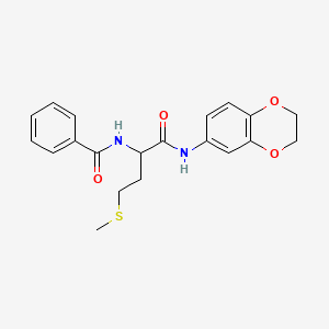 molecular formula C20H22N2O4S B4195887 N-[1-(2,3-dihydro-1,4-benzodioxin-6-ylamino)-4-(methylsulfanyl)-1-oxobutan-2-yl]benzamide 