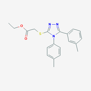 molecular formula C20H21N3O2S B419589 ethyl 2-{[5-(3-methylphenyl)-4-(4-methylphenyl)-4H-1,2,4-triazol-3-yl]sulfanyl}acetate 