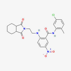 molecular formula C24H25ClN4O5 B4195962 N-(5-chloro-2-methylphenyl)-2-[2-(1,3-dioxo-3a,4,5,6,7,7a-hexahydroisoindol-2-yl)ethylamino]-5-nitrobenzamide 