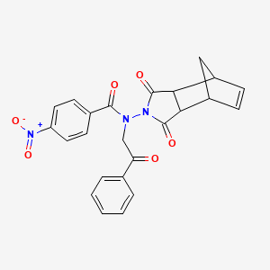molecular formula C24H19N3O6 B4196018 N-(1,3-dioxo-1,3,3a,4,7,7a-hexahydro-2H-4,7-methanoisoindol-2-yl)-4-nitro-N-(2-oxo-2-phenylethyl)benzamide 