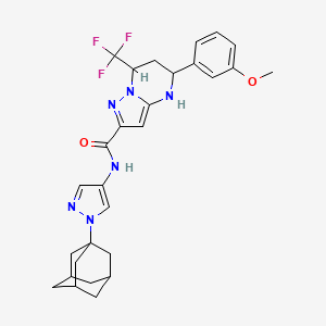 molecular formula C28H31F3N6O2 B4196046 N-[1-(1-adamantyl)-1H-pyrazol-4-yl]-5-(3-methoxyphenyl)-7-(trifluoromethyl)-4,5,6,7-tetrahydropyrazolo[1,5-a]pyrimidine-2-carboxamide 