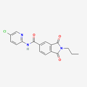molecular formula C17H14ClN3O3 B4196085 N-(5-chloro-2-pyridinyl)-1,3-dioxo-2-propyl-5-isoindolinecarboxamide 