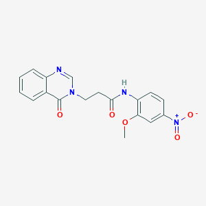 molecular formula C18H16N4O5 B4196140 N-(2-methoxy-4-nitrophenyl)-3-(4-oxoquinazolin-3(4H)-yl)propanamide 