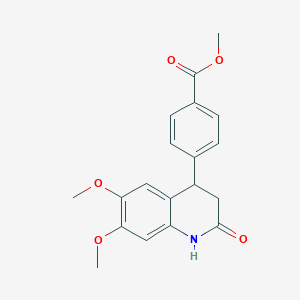molecular formula C19H19NO5 B4196183 Methyl 4-(6,7-dimethoxy-2-oxo-1,2,3,4-tetrahydroquinolin-4-yl)benzoate 