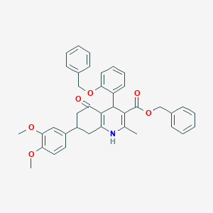 molecular formula C39H37NO6 B419625 Benzyl 4-(2-(benzyloxy)phenyl)-7-(3,4-dimethoxyphenyl)-2-methyl-5-oxo-1,4,5,6,7,8-hexahydroquinoline-3-carboxylate CAS No. 494194-18-2