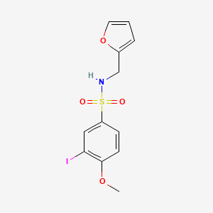 molecular formula C12H12INO4S B4196250 N-(furan-2-ylmethyl)-3-iodo-4-methoxybenzenesulfonamide 