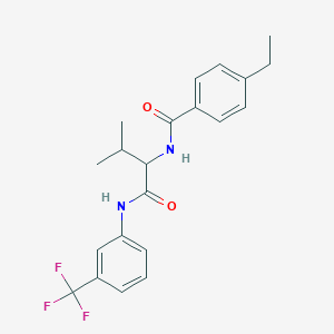 molecular formula C21H23F3N2O2 B4196348 4-ethyl-N-(3-methyl-1-oxo-1-{[3-(trifluoromethyl)phenyl]amino}butan-2-yl)benzamide 