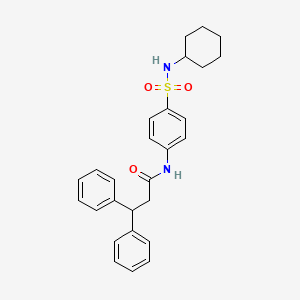 molecular formula C27H30N2O3S B4196389 N-[4-(cyclohexylsulfamoyl)phenyl]-3,3-diphenylpropanamide 