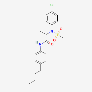 molecular formula C20H25ClN2O3S B4196436 N~1~-(4-butylphenyl)-N~2~-(4-chlorophenyl)-N~2~-(methylsulfonyl)alaninamide 