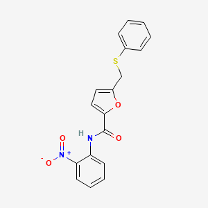 molecular formula C18H14N2O4S B4196439 N-(2-nitrophenyl)-5-[(phenylsulfanyl)methyl]furan-2-carboxamide 
