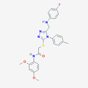 molecular formula C26H26FN5O3S B419651 N-(2,4-dimethoxyphenyl)-2-[[5-[(4-fluoroanilino)methyl]-4-(4-methylphenyl)-1,2,4-triazol-3-yl]sulfanyl]acetamide 