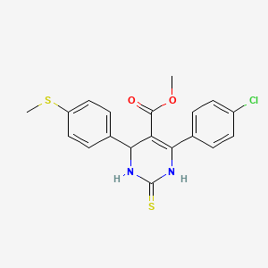molecular formula C19H17ClN2O2S2 B4196564 Methyl 6-(4-chlorophenyl)-4-[4-(methylsulfanyl)phenyl]-2-thioxo-1,2,3,4-tetrahydropyrimidine-5-carboxylate 