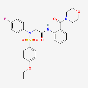molecular formula C27H28FN3O6S B4196673 N~2~-[(4-ethoxyphenyl)sulfonyl]-N~2~-(4-fluorophenyl)-N~1~-[2-(4-morpholinylcarbonyl)phenyl]glycinamide 