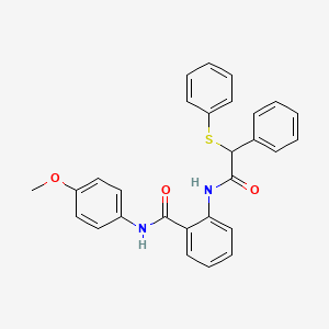 molecular formula C28H24N2O3S B4196703 N-(4-methoxyphenyl)-2-{[phenyl(phenylsulfanyl)acetyl]amino}benzamide 
