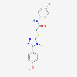 molecular formula C18H17BrN4O2S B419681 N-(4-bromophenyl)-2-{[5-(4-methoxyphenyl)-4-methyl-4H-1,2,4-triazol-3-yl]sulfanyl}acetamide 