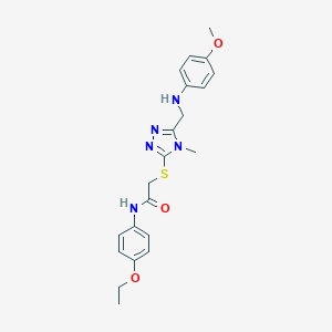 molecular formula C21H25N5O3S B419687 N-(4-ethoxyphenyl)-2-[[5-[(4-methoxyanilino)methyl]-4-methyl-1,2,4-triazol-3-yl]sulfanyl]acetamide 