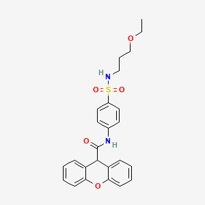 molecular formula C25H26N2O5S B4196878 N-{4-[(3-ethoxypropyl)sulfamoyl]phenyl}-9H-xanthene-9-carboxamide 