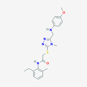 molecular formula C22H27N5O2S B419692 N-(2-ethyl-6-methylphenyl)-2-({5-[(4-methoxyanilino)methyl]-4-methyl-4H-1,2,4-triazol-3-yl}sulfanyl)acetamide 