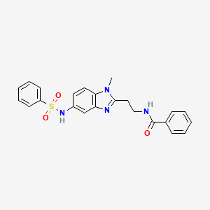 molecular formula C23H22N4O3S B4196922 N-[2-(5-BENZENESULFONAMIDO-1-METHYL-1H-1,3-BENZODIAZOL-2-YL)ETHYL]BENZAMIDE 