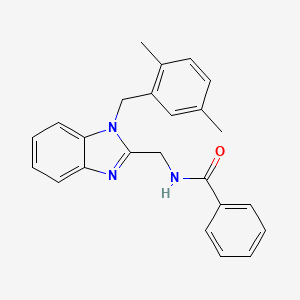 molecular formula C24H23N3O B4196931 N-({1-[(2,5-dimethylphenyl)methyl]-1H-1,3-benzodiazol-2-yl}methyl)benzamide 