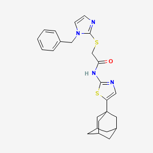 molecular formula C25H28N4OS2 B4196966 N-[5-(ADAMANTAN-1-YL)-1,3-THIAZOL-2-YL]-2-[(1-BENZYL-1H-IMIDAZOL-2-YL)SULFANYL]ACETAMIDE 