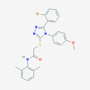 molecular formula C25H23BrN4O2S B419702 2-{[5-(2-bromophenyl)-4-(4-methoxyphenyl)-4H-1,2,4-triazol-3-yl]sulfanyl}-N-(2,6-dimethylphenyl)acetamide 
