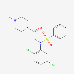 molecular formula C20H23Cl2N3O3S B4197035 N-(2,5-dichlorophenyl)-N-[2-(4-ethyl-1-piperazinyl)-2-oxoethyl]benzenesulfonamide 