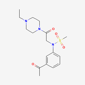 molecular formula C17H25N3O4S B4197043 N-(3-acetylphenyl)-N-[2-(4-ethylpiperazin-1-yl)-2-oxoethyl]methanesulfonamide 
