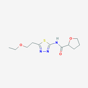 molecular formula C11H17N3O3S B4197050 N-[5-(2-ethoxyethyl)-1,3,4-thiadiazol-2-yl]oxolane-2-carboxamide 
