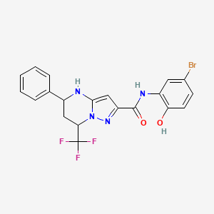 molecular formula C20H16BrF3N4O2 B4197231 N-(5-bromo-2-hydroxyphenyl)-5-phenyl-7-(trifluoromethyl)-4,5,6,7-tetrahydropyrazolo[1,5-a]pyrimidine-2-carboxamide 