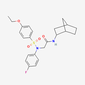 molecular formula C23H27FN2O4S B4197257 N-bicyclo[2.2.1]hept-2-yl-N~2~-[(4-ethoxyphenyl)sulfonyl]-N~2~-(4-fluorophenyl)glycinamide 