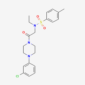 molecular formula C21H26ClN3O3S B4197306 N-{2-[4-(3-chlorophenyl)piperazin-1-yl]-2-oxoethyl}-N-ethyl-4-methylbenzenesulfonamide 