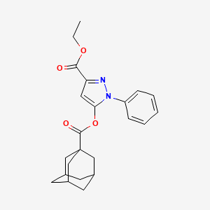 molecular formula C23H26N2O4 B4197447 Ethyl 5-(adamantane-1-carbonyloxy)-1-phenylpyrazole-3-carboxylate 