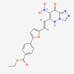 molecular formula C20H15N5O6 B4197515 ETHYL 4-{5-[(1E)-2-{8-HYDROXY-7-NITRO-[1,2,4]TRIAZOLO[4,3-B]PYRIDAZIN-6-YL}ETHENYL]FURAN-2-YL}BENZOATE 