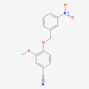 molecular formula C15H12N2O4 B4197530 3-Methoxy-4-[(3-nitrophenyl)methoxy]benzonitrile 