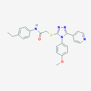 molecular formula C24H23N5O2S B419757 N-(4-ethylphenyl)-2-{[4-(4-methoxyphenyl)-5-(4-pyridinyl)-4H-1,2,4-triazol-3-yl]sulfanyl}acetamide 