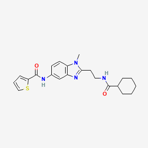 molecular formula C22H26N4O2S B4197614 N-{2-[2-(CYCLOHEXYLFORMAMIDO)ETHYL]-1-METHYL-1H-1,3-BENZODIAZOL-5-YL}THIOPHENE-2-CARBOXAMIDE 