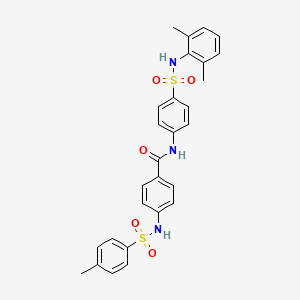 molecular formula C28H27N3O5S2 B4197742 N-(4-{[(2,6-dimethylphenyl)amino]sulfonyl}phenyl)-4-{[(4-methylphenyl)sulfonyl]amino}benzamide 