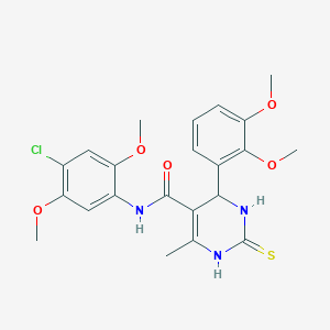 molecular formula C22H24ClN3O5S B4197811 N-(4-chloro-2,5-dimethoxyphenyl)-4-(2,3-dimethoxyphenyl)-6-methyl-2-thioxo-1,2,3,4-tetrahydro-5-pyrimidinecarboxamide 