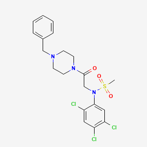 molecular formula C20H22Cl3N3O3S B4197828 N-[2-(4-benzyl-1-piperazinyl)-2-oxoethyl]-N-(2,4,5-trichlorophenyl)methanesulfonamide 