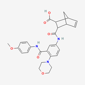 molecular formula C27H29N3O6 B4197850 3-[[3-[(4-Methoxyphenyl)carbamoyl]-4-morpholin-4-ylphenyl]carbamoyl]bicyclo[2.2.1]hept-5-ene-2-carboxylic acid 